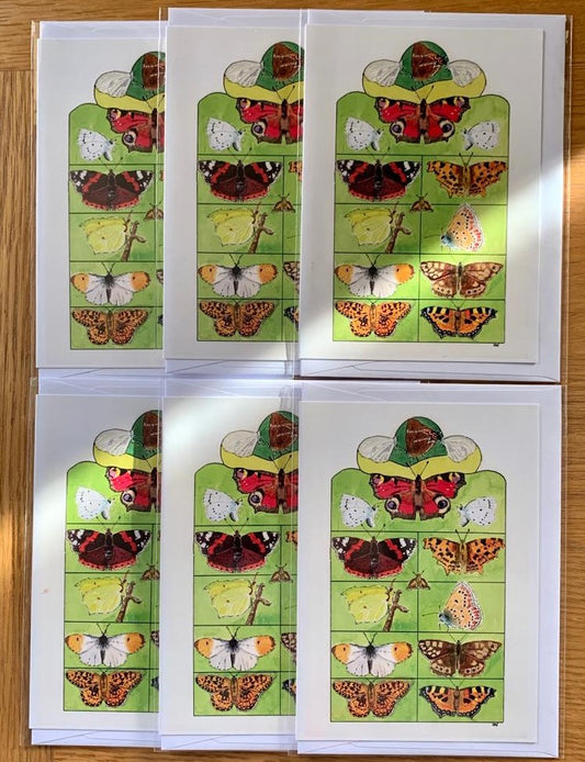 British Butterfly multipack A6 cards 6 for £10 - 6 x British butterflies